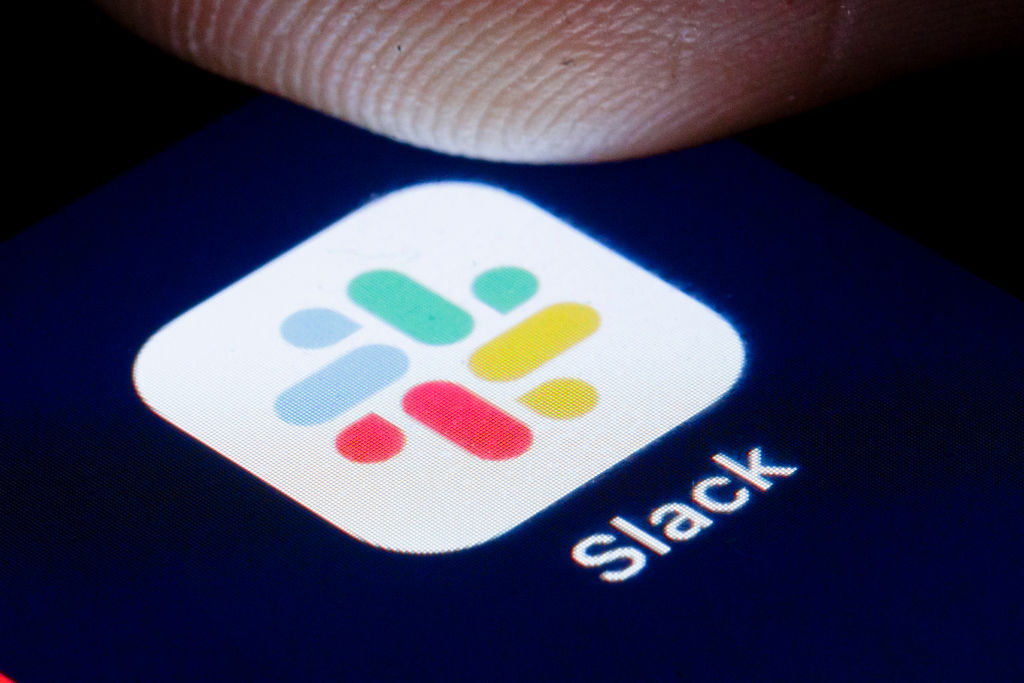 Slack logo on smartphone screen