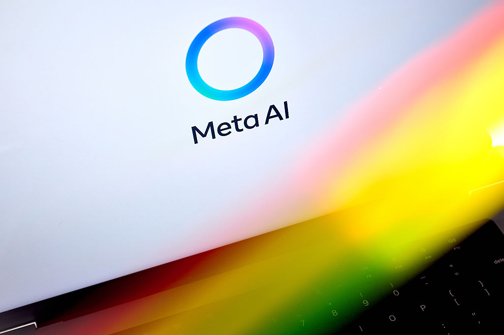 Meta AI logo on laptop