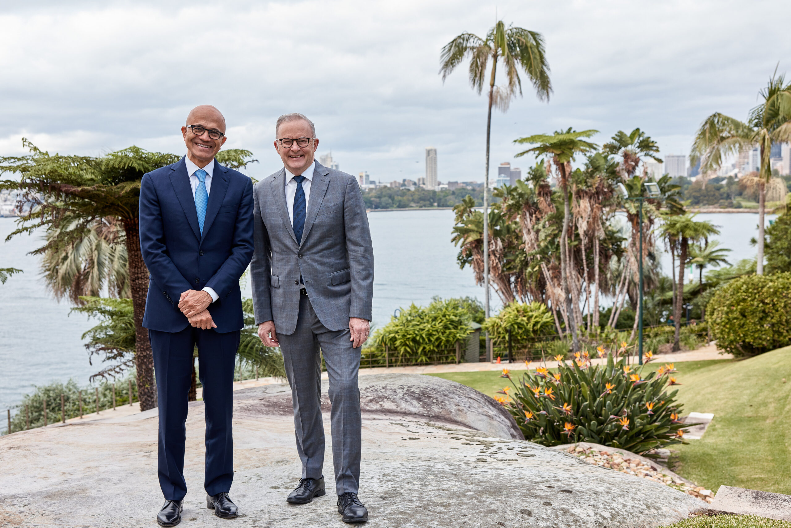 Prime Minister Anthony Albanese and Microsoft CEO Satya Nadella