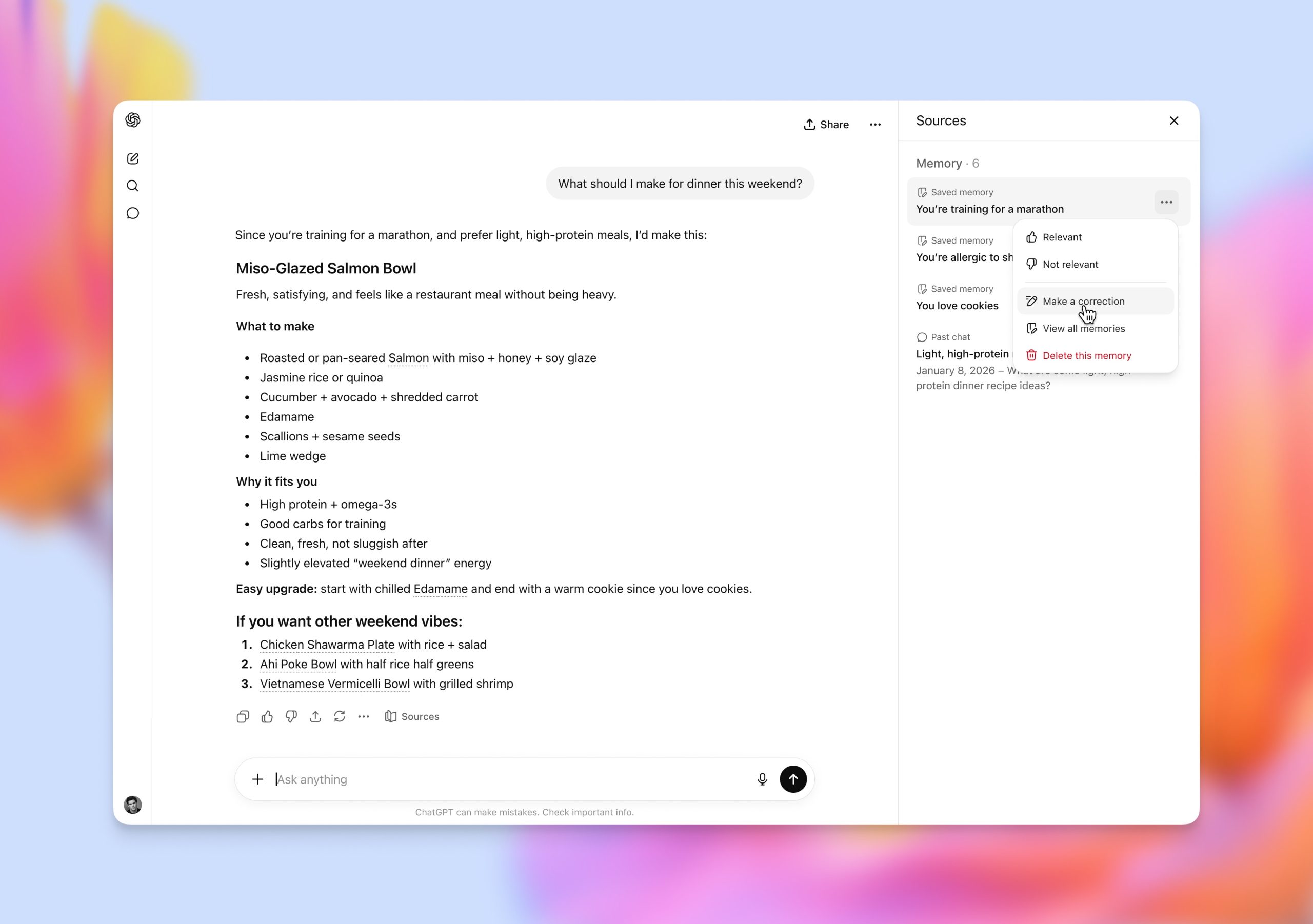 OpenAI GPT-5.5 Instant memory update interface