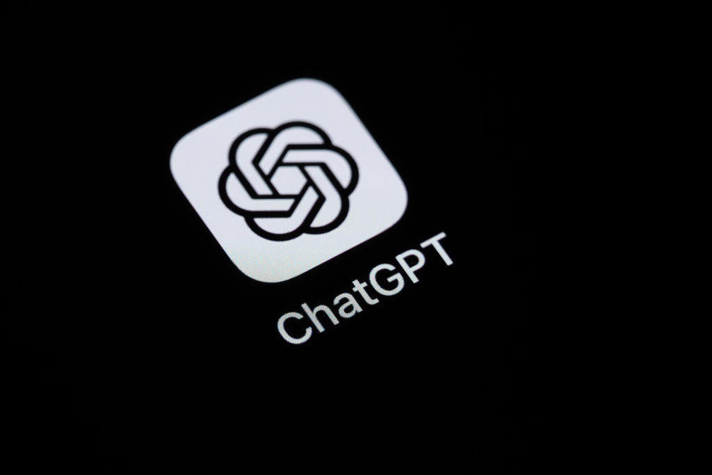 ChatGPT logo on screen