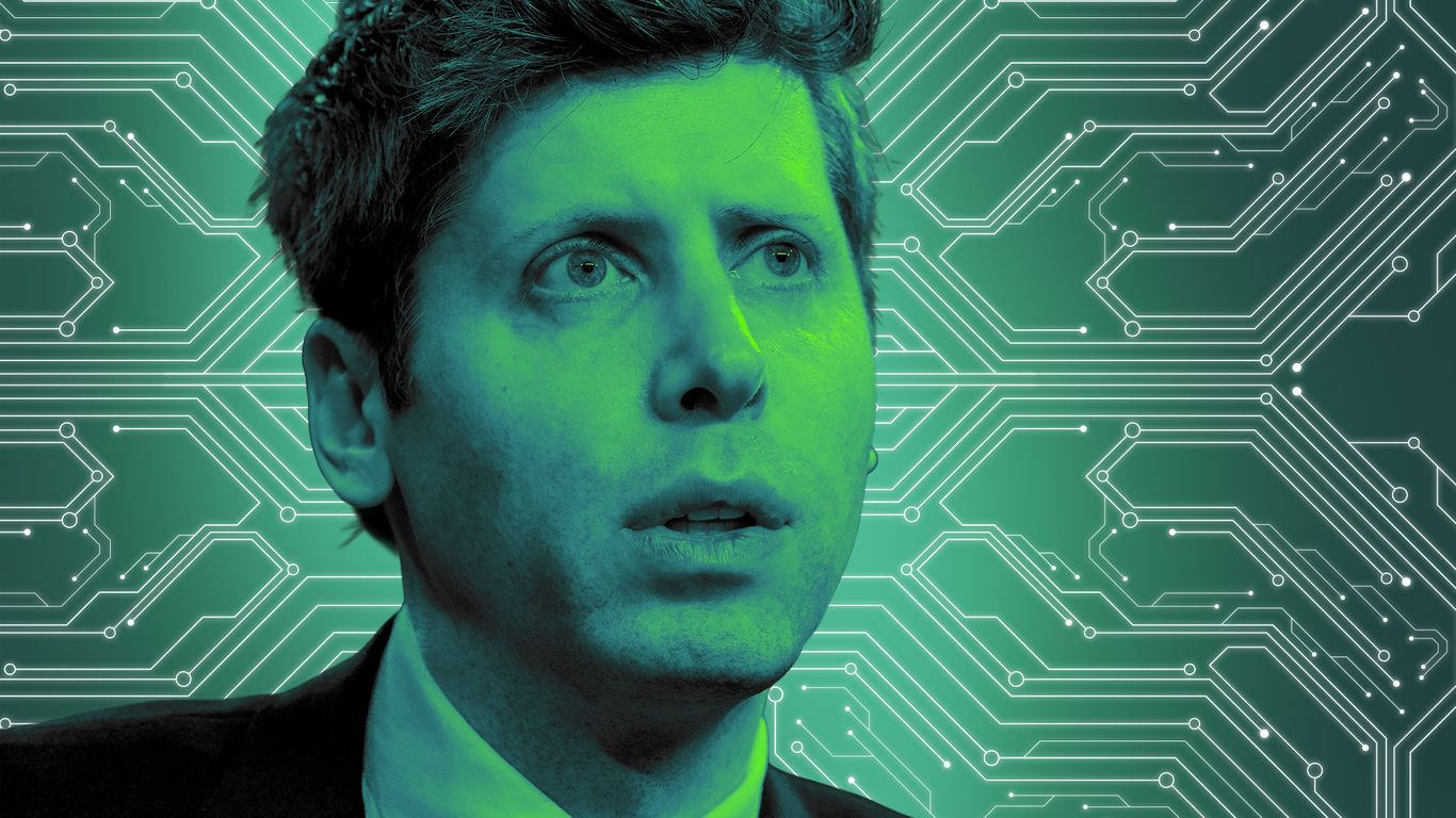 Photo illustration of Sam Altman
