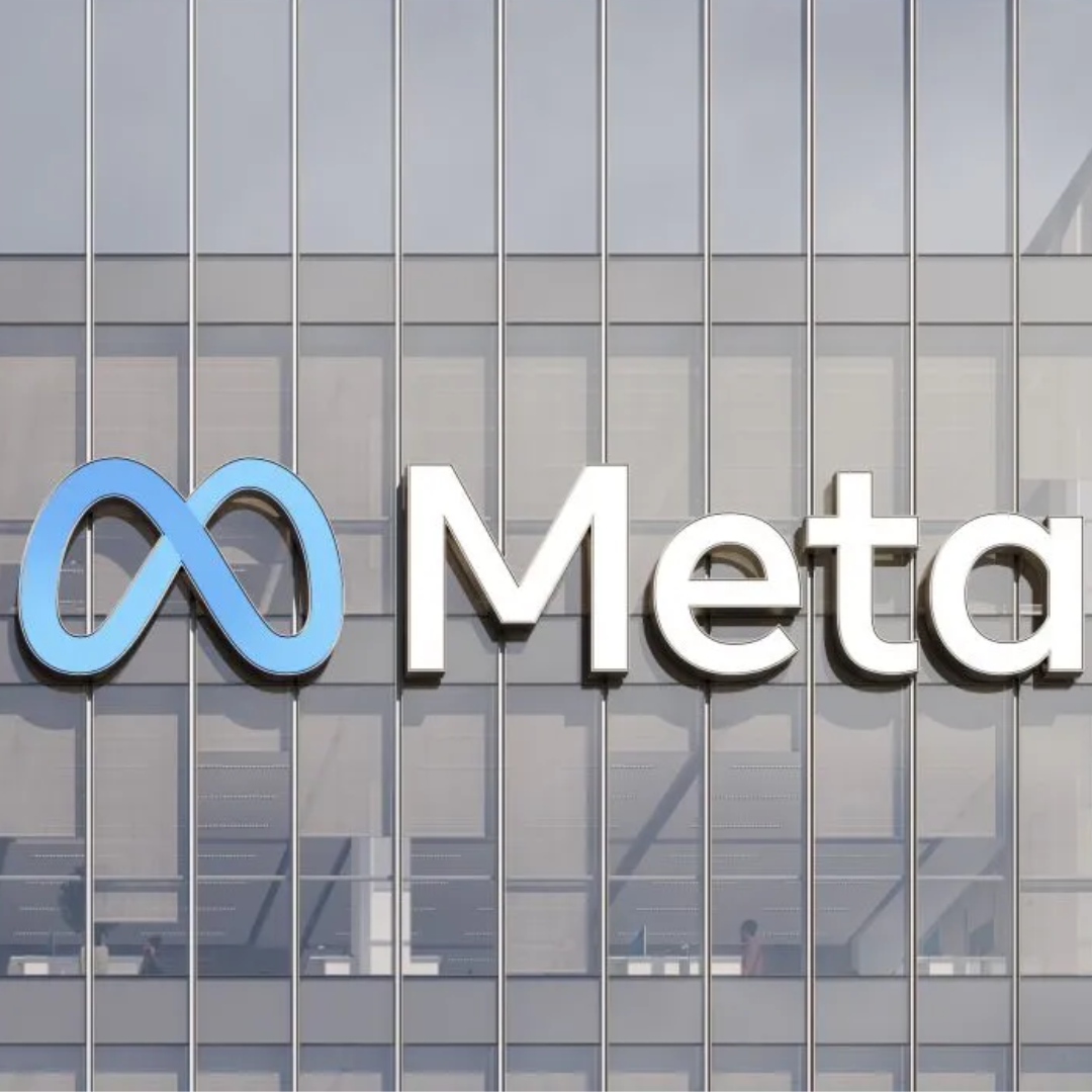 Meta office building with company logo