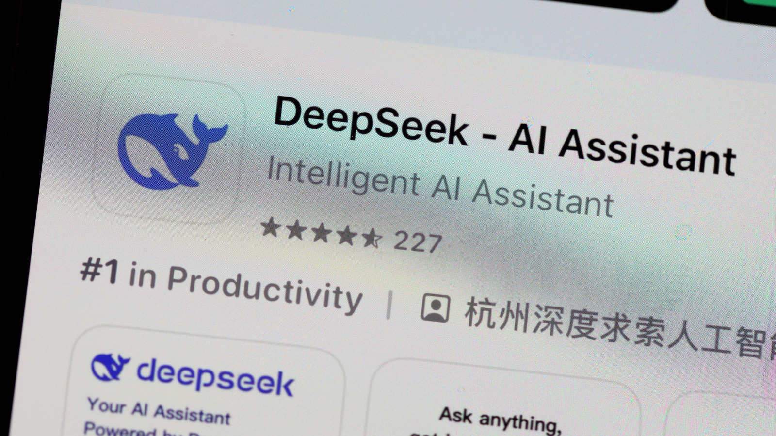 DeepSeek app on App Store